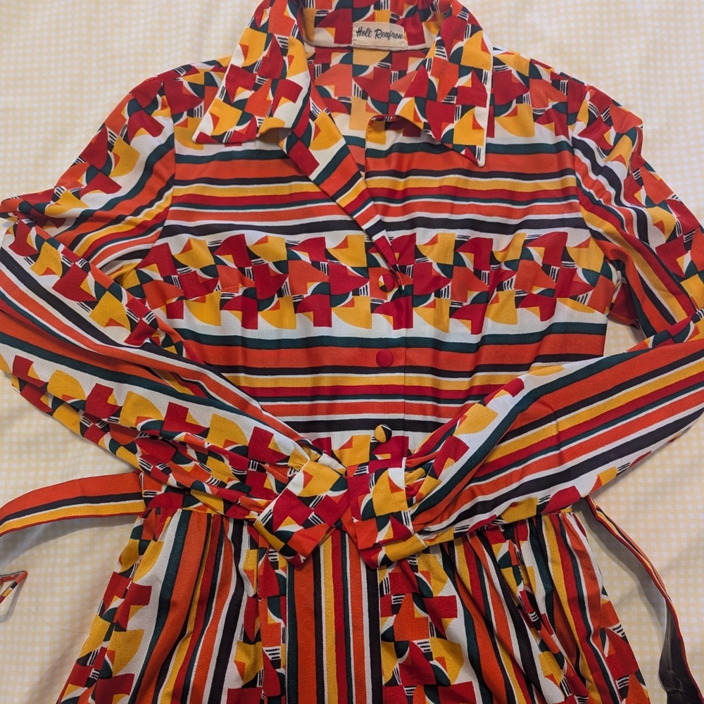 70's Colourful long sleeve dress - Picture 14 of 14